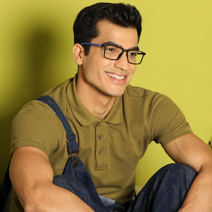 Black Rectangle Full Rim Unisex Eyeglasses by Vincent Chase Essentials-137883