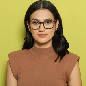 Black Wayfarer Full Rim Unisex Eyeglasses by Vincent Chase Online-137888