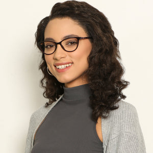 Brown Cat Eye Full Rim Women Eyeglasses by Vincent Chase VC-137935