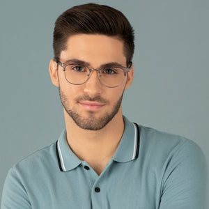 Grey Round Full Rim Unisex Eyeglasses by Vincent Chase-203762