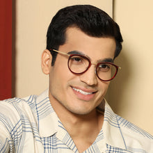 Load image into Gallery viewer, Red Round Full Rim Unisex Eyeglasses by Vincent Chase-203695