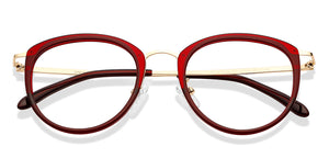 Red Round Full Rim Unisex Eyeglasses by Vincent Chase-203695