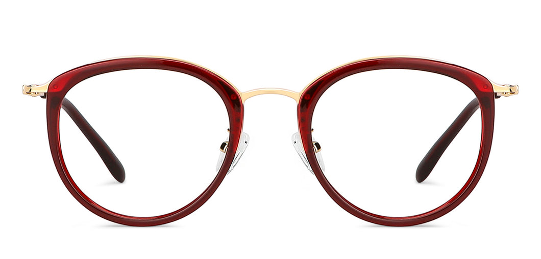 Red Round Full Rim Unisex Eyeglasses by Vincent Chase-203695