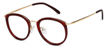 Load image into Gallery viewer, Red Round Full Rim Unisex Eyeglasses by Vincent Chase-203695