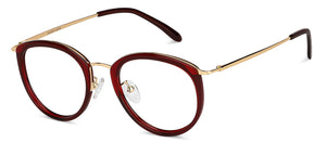 Red Round Full Rim Unisex Eyeglasses by Vincent Chase-203695
