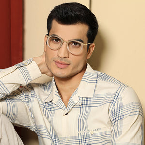 Gold Round Full Rim Medium Unisex Eyeglasses by Vincent Chase-137932
