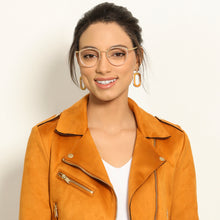 Load image into Gallery viewer, Gold Round Full Rim Medium Unisex Eyeglasses by Vincent Chase-137932
