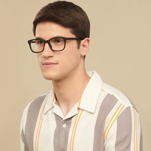 Black Rectangle Full Rim Unisex Eyeglasses by Vincent Chase Computer Glasses-142815