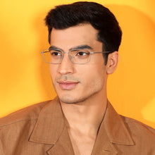 Load image into Gallery viewer, Silver Rectangle Full Rim Unisex Eyeglasses by Vincent Chase Computer Glasses-144474