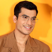 Load image into Gallery viewer, Silver Rectangle Full Rim Unisex Eyeglasses by Vincent Chase Computer Glasses-144474