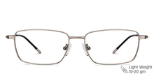 Load image into Gallery viewer, Silver Rectangle Full Rim Unisex Eyeglasses by Vincent Chase Computer Glasses-144474