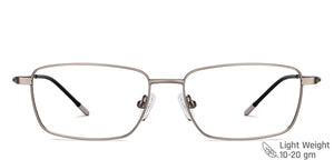 Silver Rectangle Full Rim Unisex Eyeglasses by Vincent Chase Computer Glasses-144474