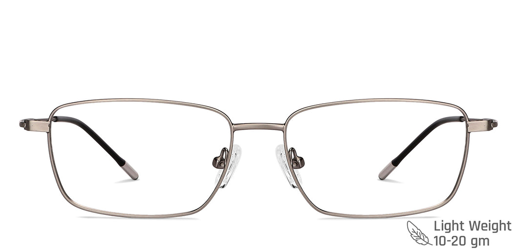 Silver Rectangle Full Rim Unisex Eyeglasses by Vincent Chase Computer Glasses-144474