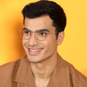Gold Round Full Rim Unisex Eyeglasses by Vincent Chase Computer Glasses-143649