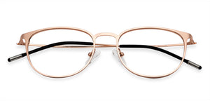 Rose Gold Round Full Rim Extra Narrow Unisex Eyeglasses by Vincent Chase-137991