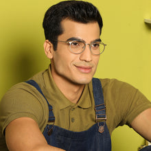 Load image into Gallery viewer, Silver Round Full Rim Extra Narrow Unisex Eyeglasses by Vincent Chase VC-137993