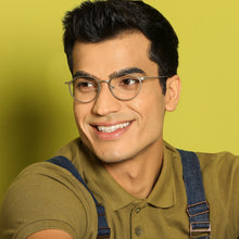 Load image into Gallery viewer, Silver Round Full Rim Extra Narrow Unisex Eyeglasses by Vincent Chase VC-137993