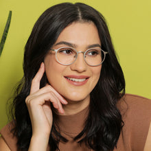 Load image into Gallery viewer, Silver Round Full Rim Extra Narrow Unisex Eyeglasses by Vincent Chase VC-137993