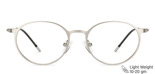 Silver Round Full Rim Extra Narrow Unisex Eyeglasses by Vincent Chase VC-137993