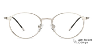 Silver Round Full Rim Extra Narrow Unisex Eyeglasses by Vincent Chase VC-137993
