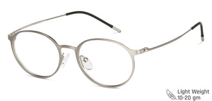 Silver Round Full Rim Extra Narrow Unisex Eyeglasses by Vincent Chase VC-137993