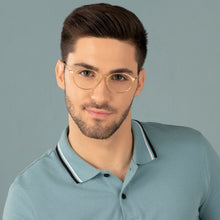 Load image into Gallery viewer, Gold Round Full Rim Unisex Eyeglasses by Vincent Chase Online-203261