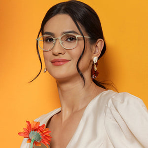 Gold Round Full Rim Unisex Eyeglasses by Vincent Chase Online-203261