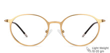 Load image into Gallery viewer, Gold Round Full Rim Unisex Eyeglasses by Vincent Chase Online-203261