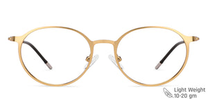 Gold Round Full Rim Unisex Eyeglasses by Vincent Chase Online-203261