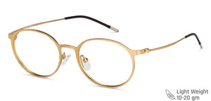 Gold Round Full Rim Unisex Eyeglasses by Vincent Chase Online-203261