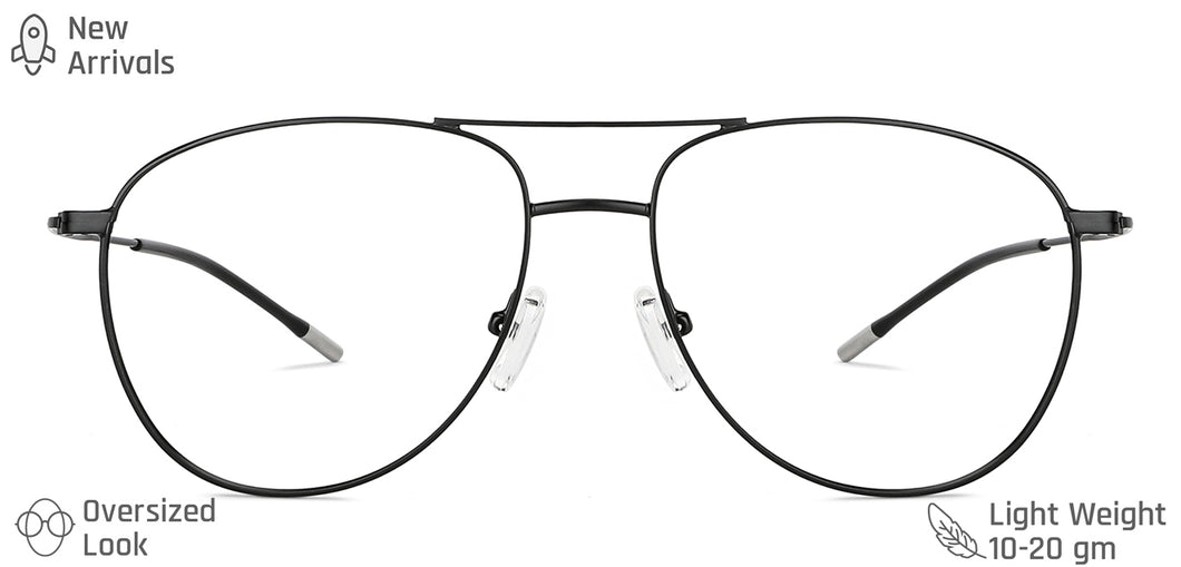 Black Aviator Full Rim Unisex Eyeglasses by Vincent Chase-203751