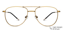 Load image into Gallery viewer, Gold Aviator Full Rim Unisex Eyeglasses by Vincent Chase-201842