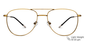 Gold Aviator Full Rim Unisex Eyeglasses by Vincent Chase-201842