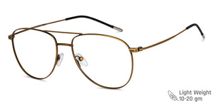 Gold Aviator Full Rim Unisex Eyeglasses by Vincent Chase-201842