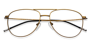 Gold Aviator Full Rim Unisex Eyeglasses by Vincent Chase-201842