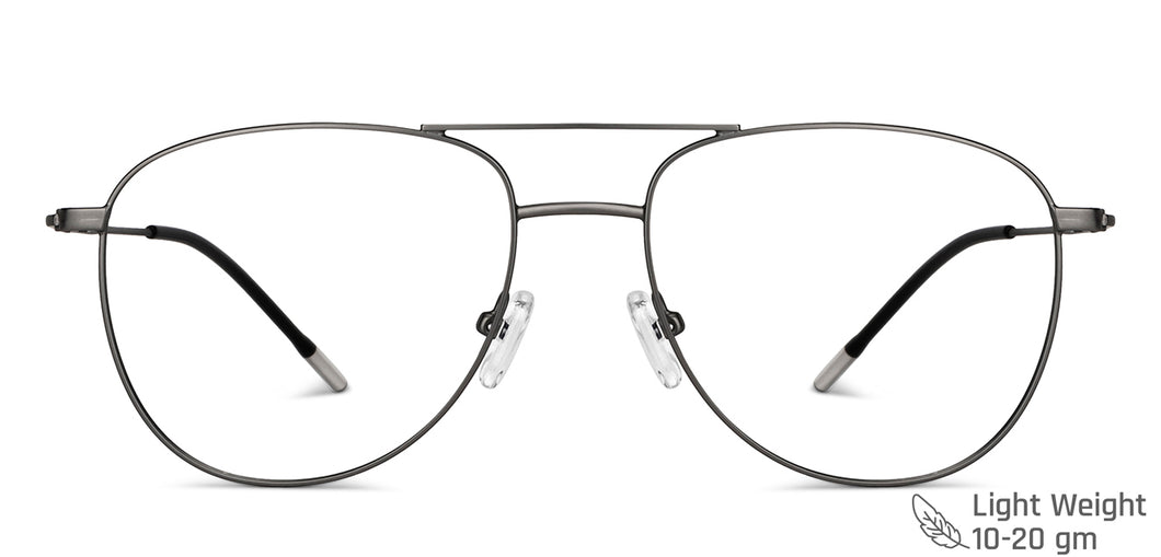 Gunmetal Aviator Full Rim Unisex Eyeglasses by Vincent Chase-201807