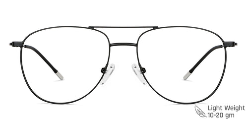 Black Aviator Full Rim Unisex Eyeglasses by Vincent Chase Computer Glasses-149941