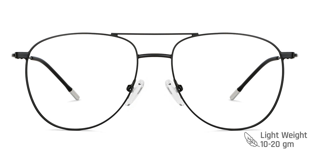 Black Aviator Full Rim Unisex Eyeglasses by Vincent Chase Computer Glasses-149941