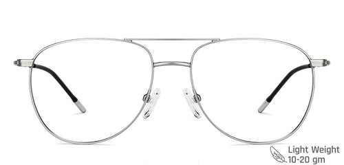 Grey Aviator Full Rim Unisex Eyeglasses by Vincent Chase-147958