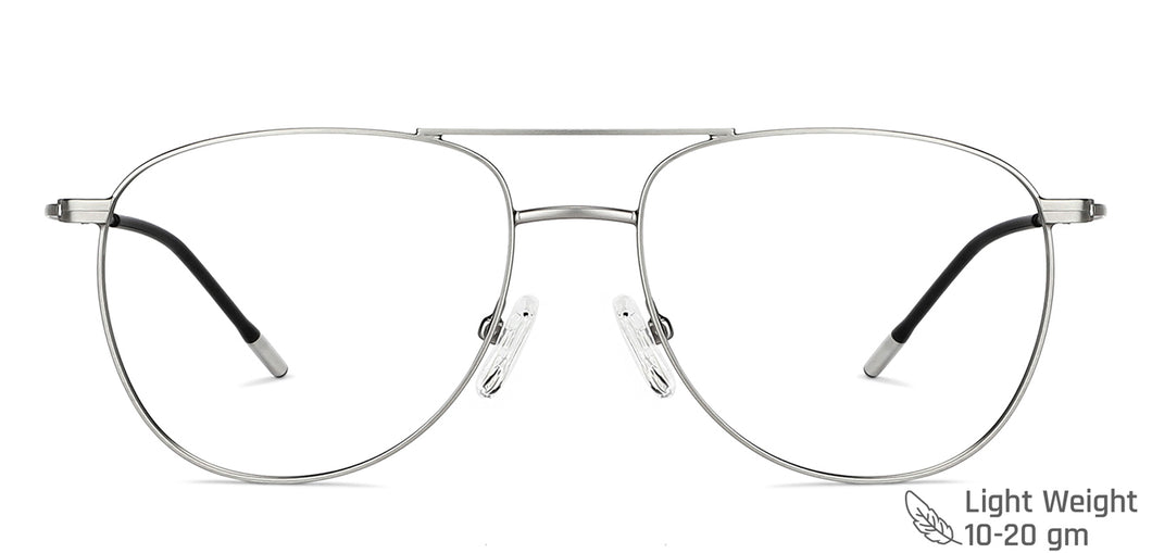 Grey Aviator Full Rim Unisex Eyeglasses by Vincent Chase-147958