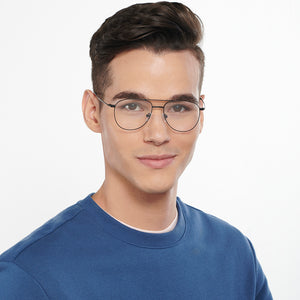 Black Aviator Full Rim Unisex Eyeglasses by Vincent Chase-138003