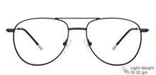 Load image into Gallery viewer, Black Aviator Full Rim Unisex Eyeglasses by Vincent Chase VC-202375
