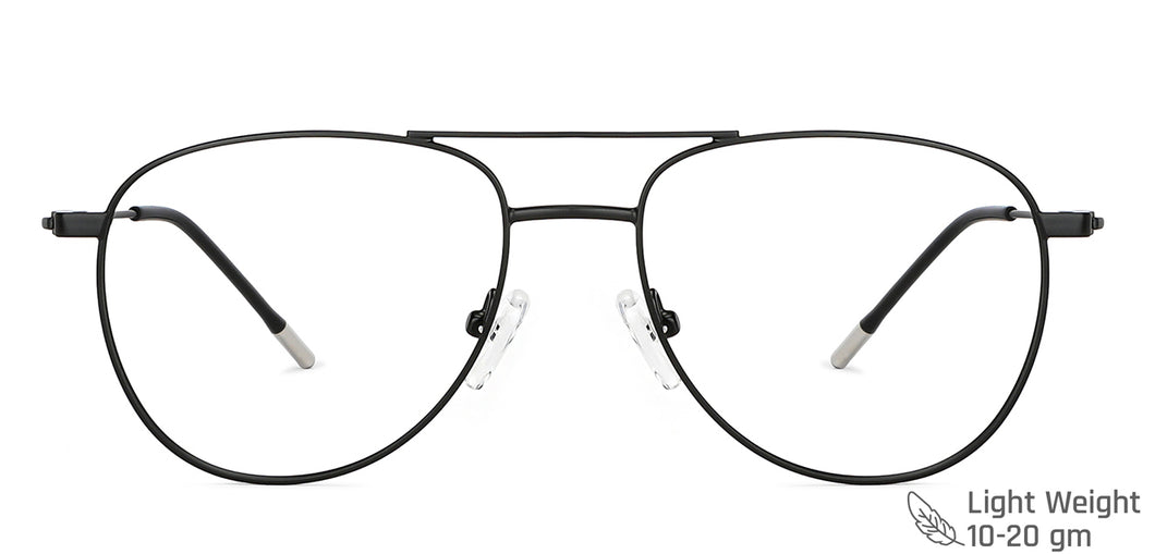 Black Aviator Full Rim Unisex Eyeglasses by Vincent Chase VC-202375