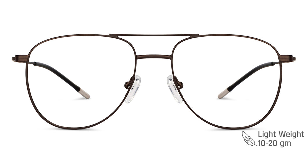 Brown Aviator Full Rim Unisex Eyeglasses by Vincent Chase-201835