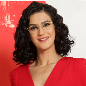 Gold Cat Eye Full Rim Extra Narrow Women Eyeglasses by Vincent Chase-138007