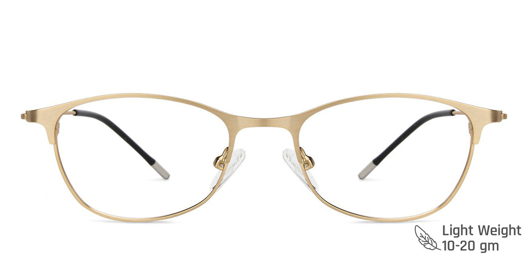 Gold Cat Eye Full Rim Extra Narrow Women Eyeglasses by Vincent Chase-138007