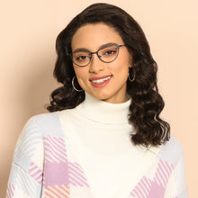 Load image into Gallery viewer, Blue Cat Eye Full Rim Women Eyeglasses by Vincent Chase Online-138010