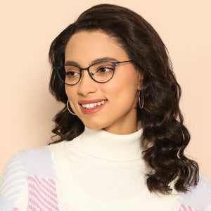 Blue Cat Eye Full Rim Women Eyeglasses by Vincent Chase Online-138010