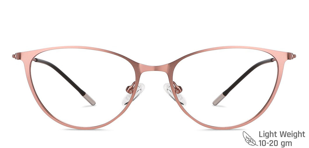 Rose Gold Cat Eye Full Rim Women Eyeglasses by Vincent Chase Computer Glasses-147529