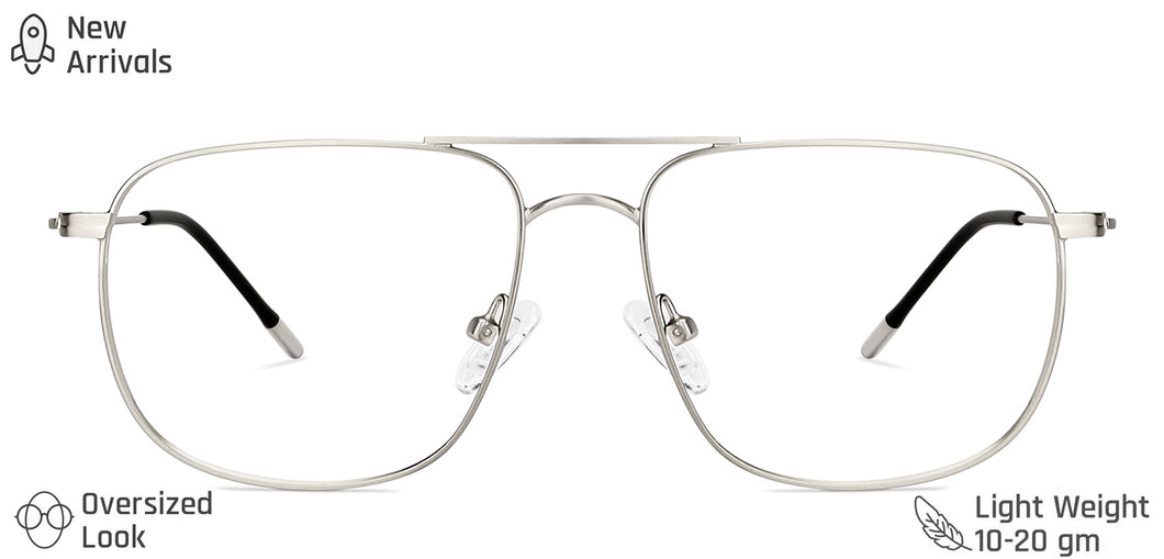 Gunmetal Square Full Rim Unisex Eyeglasses by Vincent Chase Computer Glasses-144703